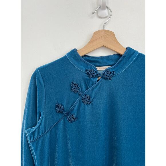 Soft Surroundings Velvet Frog Button Asian Inspired Mandarin Artsy Tunic XSP - Picture 5 of 9